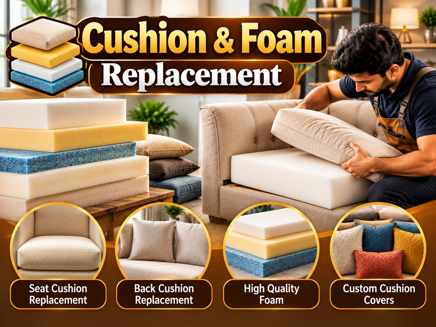 Cushion and foam replacement service